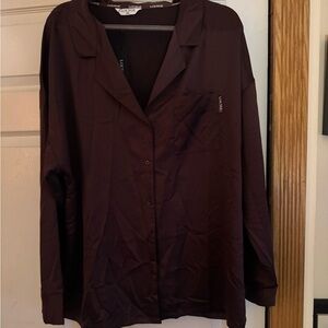 Lounge Satin Brown Sleep Set